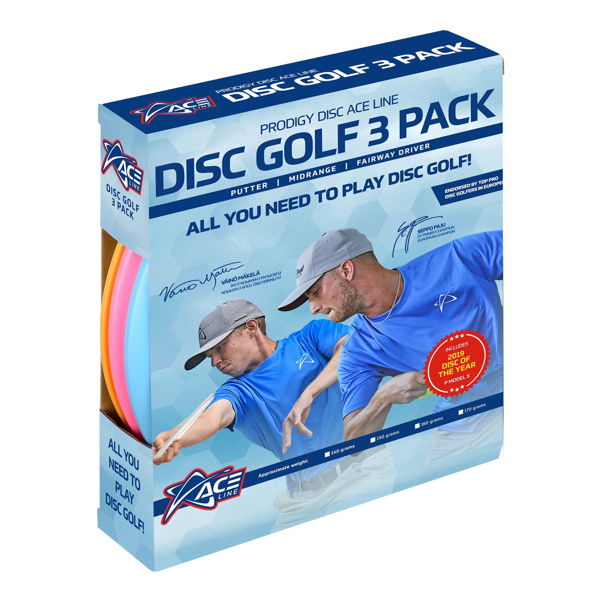 ACE Line Disc Golf 3 Pack (Lightweight).